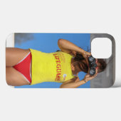 Coques Case-Mate iPhone "Une fille regarde à travers le boîtier téléphoniq (Verso (horizontal))