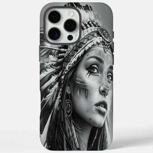Coques Case-Mate iPhone Une guerrière indienne en tenue traditionnelle (Verso)
