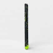 Coques Case-Mate iPhone Une illustration de ligne dynamique néon vert d'un (Dos/Gauche)
