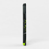 Coques Case-Mate iPhone Une illustration de ligne dynamique néon vert d'un (Dos/Droite)