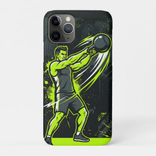 Case-Mate iPhone Case Une illustration de ligne dynamique néon vert d'un