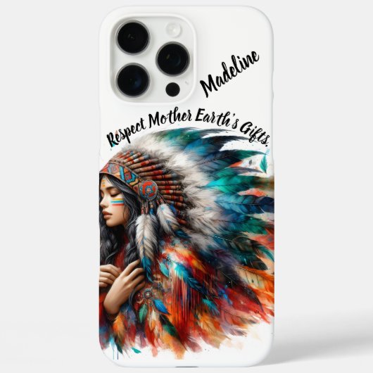 Coques Case-Mate iPhone Une Indienne autochtone se dresse fièrement (Verso)