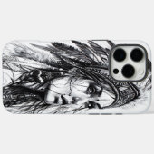 Coques Case-Mate iPhone Une jeune fille indienne courageuse en robe tribal (Verso (horizontal))