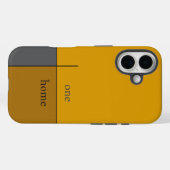 Coques Case-Mate iPhone une maison, doré brun abstrait art moderne (Verso (horizontal))