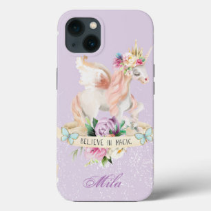 Case-Mate iPhone Case Une mignonne licorne avec votre nom dessus