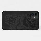 Coques Case-Mate iPhone Une paire de roses en noir (Dos (Horizontal))