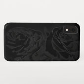 Coques Case-Mate iPhone Une paire de roses en noir (Dos (Horizontal))