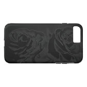 Coques Case-Mate iPhone Une paire de roses en noir (Dos (Horizontal))