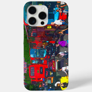 Coque iPhone 15 Pro Max Une rue d'Oxford Street animée avec des acheteurs 