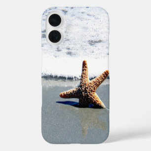 Coques iPhone 16 Une seule étoile de poisson blanchie à la terre pu