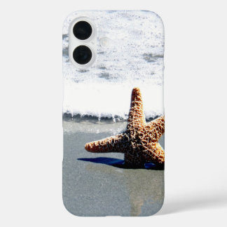 Coques iPhone 16 Une seule étoile de poisson blanchie à la terre pu