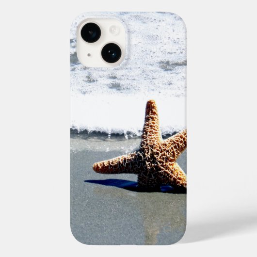 Coques Case-Mate iPhone Une seule étoile de poisson blanchie à la terre pu (Verso)