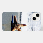 Coques Case-Mate iPhone Une seule étoile de poisson blanchie à la terre pu (Verso (horizontal))