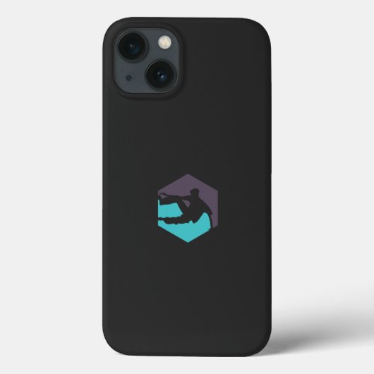 Coques Case-Mate iPhone une silhouette d'un homme tenant une planche de su (Verso)