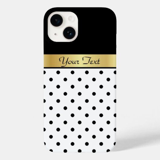 Coques Case-Mate iPhone Une touche unique et élégante : blanc, points noir (Verso)