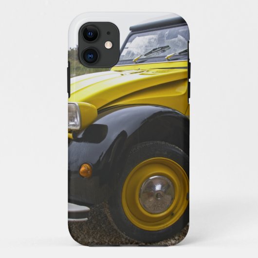 Coques Case-Mate iPhone Une vieille Citroen 2CV 2 CV noire et jaune, (Dos)