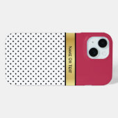 Coques Case-Mate iPhone Une Viva Magenta rouge profonde : Pointe Polka bla (Verso (horizontal))