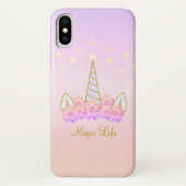Coques Case-Mate iPhone Unicorn Fleurs et étoiles (Dos)