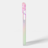 Coques Case-Mate iPhone Unicorn rose nom holographique gouttes (Verso / Gauche)