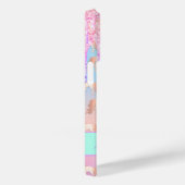 Coques Case-Mate iPhone Unicorn rose violet goutte nom holographique (Verso / Droite)