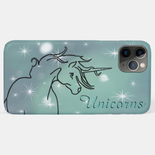 Case-Mate iPhone Case Unicorne fleurie (vert brumeux avec étoiles)