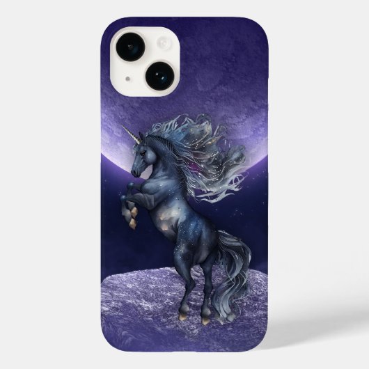 Coques Case-Mate iPhone Unicorne Lune violet (Verso)