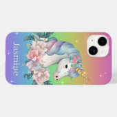 Coques Case-Mate iPhone unicorne magique mignonne ajouter nom (Verso (horizontal))