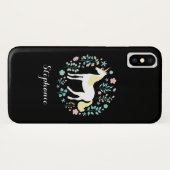 Coques Case-Mate iPhone Unicorne magique Noir Personnalisé (Dos (Horizontal))