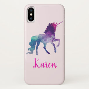 Case-Mate iPhone Case Unicorne magique personnalisée violet et bleu