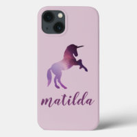 unicorne mignonne mauve magique