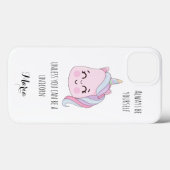 Coques Case-Mate iPhone Unicorne rose mignonne (Verso (horizontal))