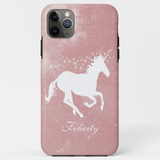 Coques Case-Mate iPhone Unicorne rose personnalisée (Dos)
