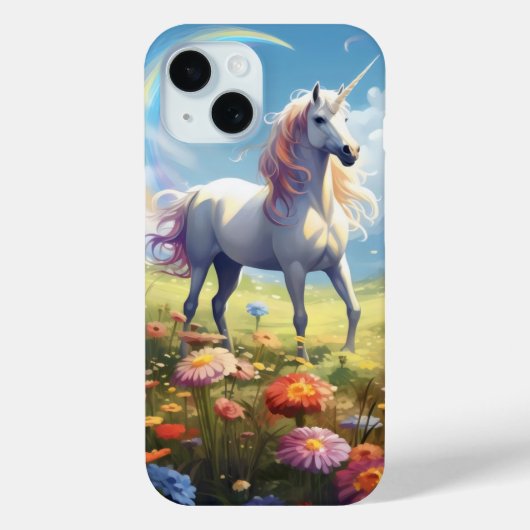 Coques Case-Mate iPhone Unicorne sur Meadow (Verso)