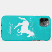 Coques Case-Mate iPhone Unicorne Turquoise Personnalisée (Dos (Horizontal))