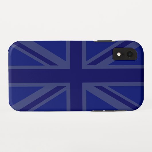 Coques Case-Mate iPhone Union Jack bleue élégante (Dos (Horizontal))