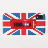 Coques Case-Mate iPhone Union Jack/Drapeau & Boîte de Téléphone Rouge Desi (Dos (Horizontal))