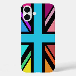 Coques iPhone 16 Plus Union Jack/Drapeau Multicolore+Noir