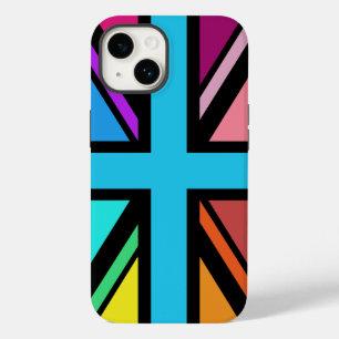 Coque Pour iPhone 14 Union Jack/Drapeau Multicolore+Noir