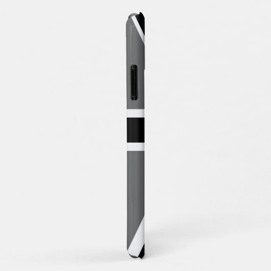 Coques Case-Mate iPhone Union Jack gris noir et blanc (Dos/Droite)