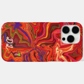 Coques Case-Mate iPhone Unique Abstrait Marbré Liquified Orange (Verso (horizontal))