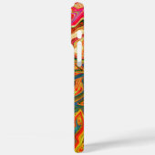 Coques Case-Mate iPhone Unique Abstrait Marbré Liquified Orange (Verso / Gauche)