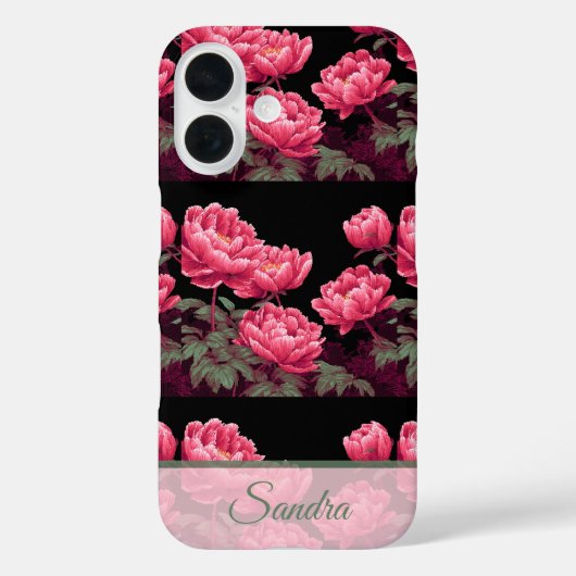 Coques Case-Mate iPhone Unique Birthday Party Peony Name (Verso)