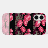 Coques Case-Mate iPhone Unique Birthday Party Peony Name (Verso (horizontal))