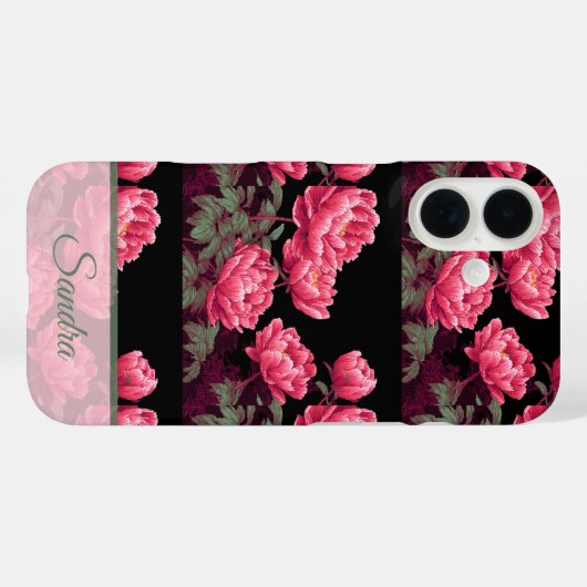 Coques Case-Mate iPhone Unique Birthday Party Peony Name (Verso (horizontal))