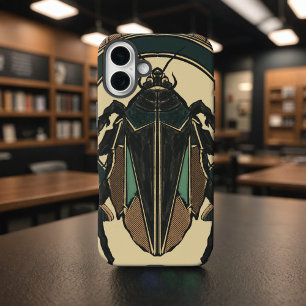 Coques iPhone 16 Plus Unique Main Tirée Cockroach Bold Déco Brown Turquo