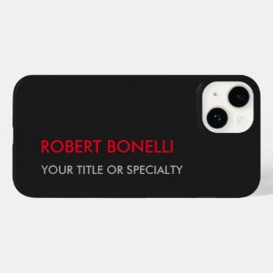 Coque Pour iPhone 14 Unique Moderne Gris Rouge Stylish Ajouter Nom