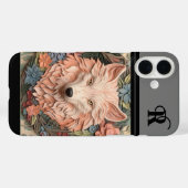 Coques Case-Mate iPhone Unique monogramme Wolf and Flowers (Verso (horizontal))