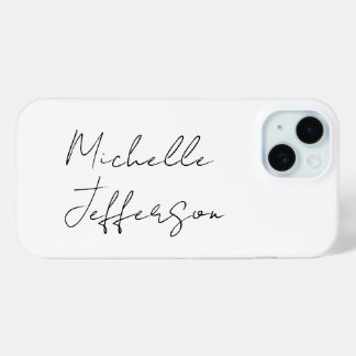 Coque Pour iPhone 15 Unique Stylish Moderne Calligraphie Plain