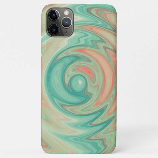 Coques Case-Mate iPhone Unique Turquoise Vert Turquoise Bleu Orange Swirl  (Dos)