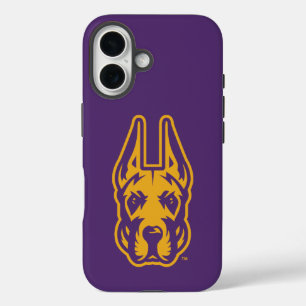 Coques iPhone 16 Université d'Albany Chef de la mascotte Great Dane